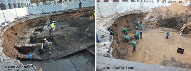 Разрушение руин храма Благовещения на Биржевой площади, 2017 © Архнадзор Разрушение руин храма Благовещения на Биржевой площади, 2017 © Архнадзор