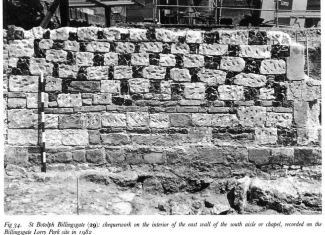 ����� ������ ��. �������, ��������� � 1982 �. �� ��.: John Schofield.  Saxon and Medieval parish churches in the City of London  // Trans London & Middlesex Archaeol Soc 45 (1994), 23-146