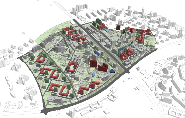 Concept of reorganizing City Blocks 32-33 and 34-35 in the area of the Vernadskogo Avenue. Architectural and space-planning design  Ginsburg Architects + Mosproject