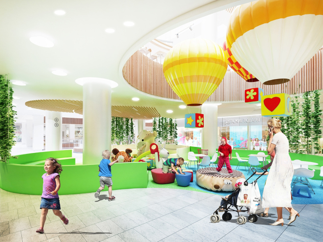 Renovation of the "Fifth Avenue" shopping center. Interior of the children's zone  Blank Architects