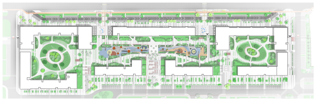 Landscaping plan. "Fayna Town" housing complex. First stage of construction  ARKHIMATIKA