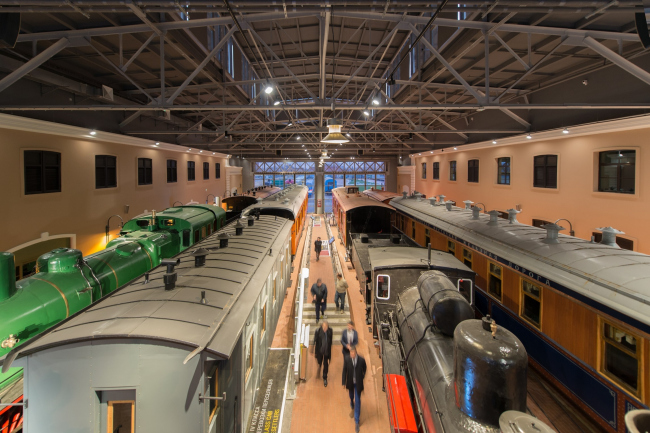 The Central Museum of the Oktyabrskaya Railway. Interior of the reconstructed depot  Studio 44