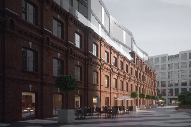 Contest project of renovating the First Exemplary Printing Works. View of the inner pedestrian street � DNK ag