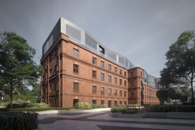 Contest project of renovating the First Exemplary Printing Works. Building in the old yard  DNK ag
