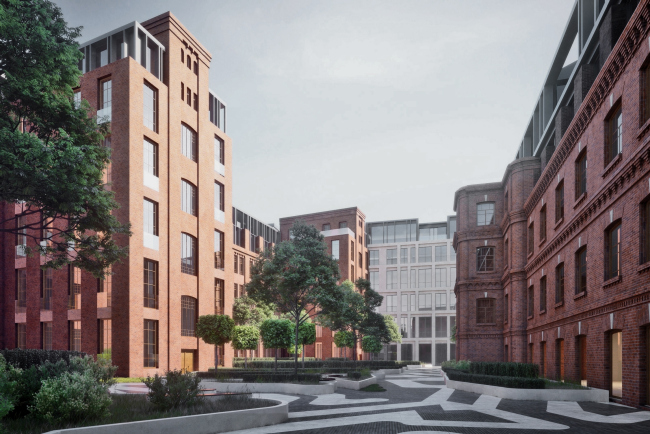Contest project of renovating the First Exemplary Printing Works. View of the old yard � DNK ag