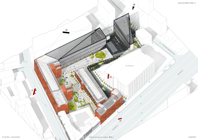 Contest concept of renovating the First Exemplary Printing Works. � Wall