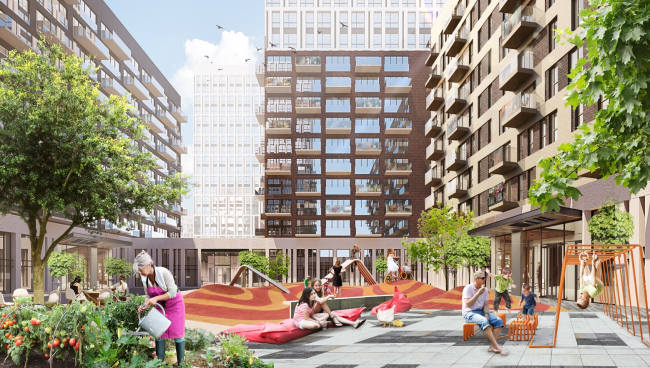 Inner yard of the city block - a private territory for the residents of the surrounding buildings � UNK project