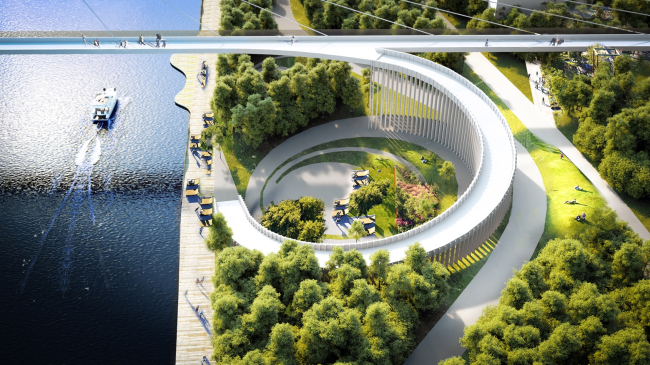 "Square on the water" is connected with an improved embankment and a recreation zone running along the Moskva River's waterfront � UNK project