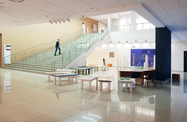 The east atrium of the north wing. The museum building in "New Jerusalem". Realization, 2013  City-Arch. Photograph  Julia Tarabarina, Archi.ru