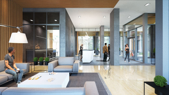 Interior of the main lobby of the complex � APEX project bureau