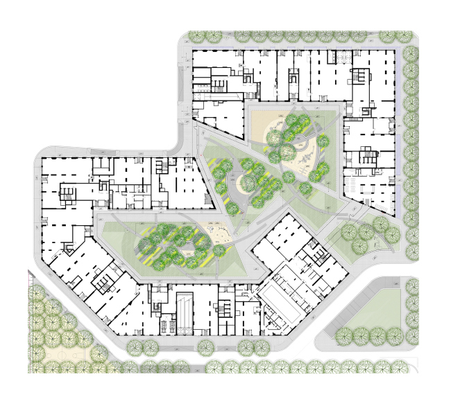 "Vander Park" housing complex. Superimposed master plan  APEX project bureau, West 8