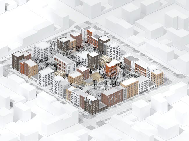 Концепция стандартного жилья для среднеэтажной модели застройки © «Архитектурная группа ДНК» (Россия)