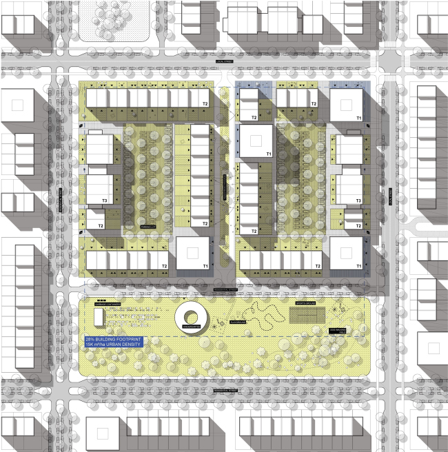Концепция стандартного жилья для среднеэтажной модели застройки © DO Architects (Литва)