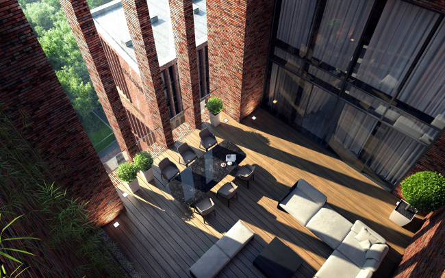"Egodom" housing complex. The terrace of the penthouse � Sergey Skuratov ARCHITECTS