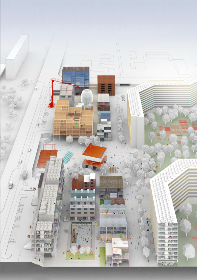 ������ �� �������� Europan 14: ������ �Foam of Production� ��� ������� H-Buurt � ����������. ��������� ��������� ������ �������, ������ �����������, ����� ������� (DROM), ����� ���������-�������� � �������� �����