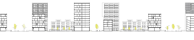 Концепция стандартного жилья для среднеэтажной модели застройки © DO Architects (Литва)