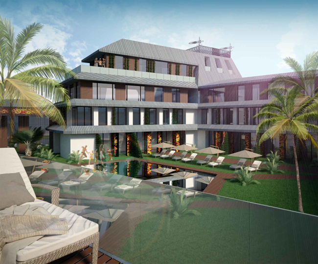 Development of the territory of "Paradise Waters" resort. The "Russian" hotel, the inside space � Arhitekturium