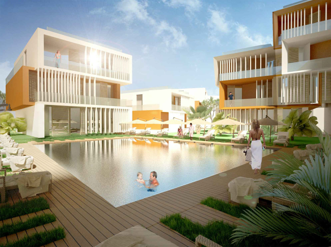 Development of the territory of "Paradise Waters" resort. The "German" hotel, the inside space � Arhitekturium