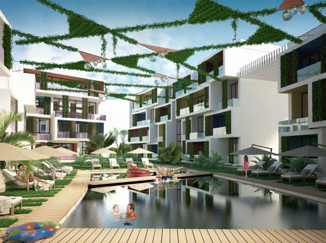 Development of the territory of "Paradise Waters" resort. The "French" hotel � Arhitekturium