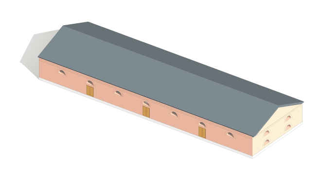 The project of restoring the Zvenigorod Manège. The 1830's. Graphic reconstruction � People's Architect