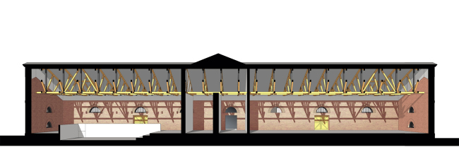 Проект реставрации Звенигородского манежа. Интерьер выставочных залов © Архитектурное бюро «Народный архитектор»