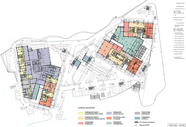 Hotel and business complex on the Rublevo-Uspenskoe Highway. Plan of the 1st floor � Sergey Kisselev and Partners
