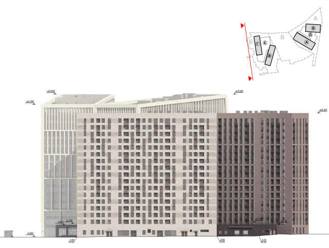 Hotel and business complex on the Rublevo-Uspenskoe Highway. West facade  Sergey Kisselev and Partners