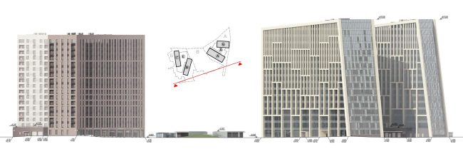 Hotel and business complex on the Rublevo-Uspenskoe Highway. South facade  Sergey Kisselev and Partners