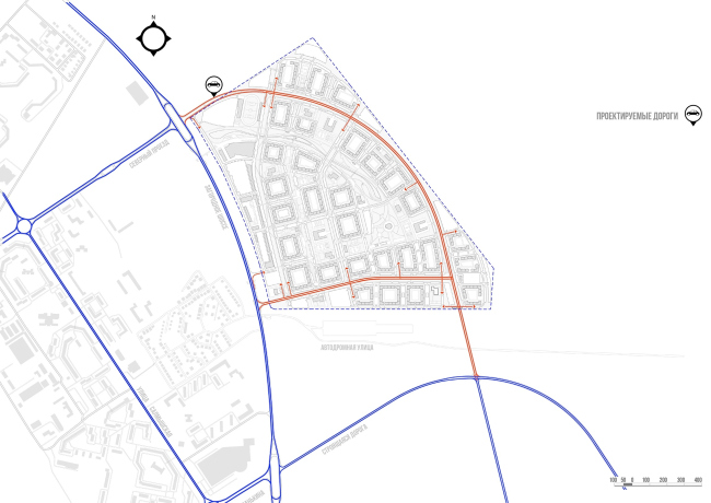 Architectural and town planning concept of housing construction in the city of Orenburg. The layout of the location plan; the road network  � Sergey Kisselev and Partners