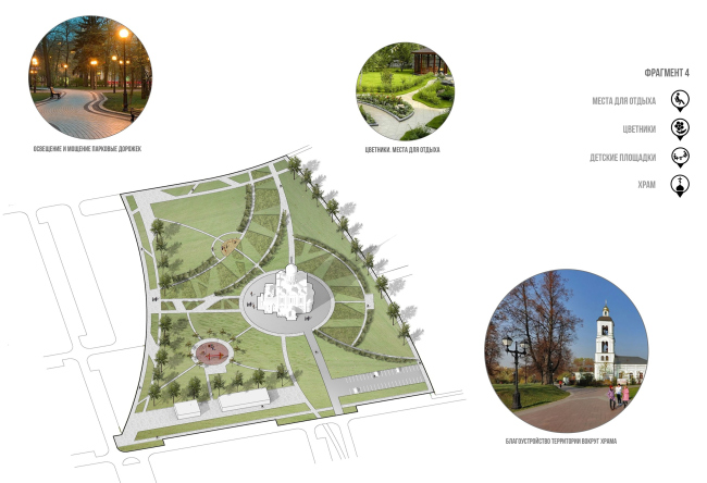 Architectural and town planning concept of housing construction in the city of Orenburg. The landscaping of the park area  Sergey Kisselev and Partners