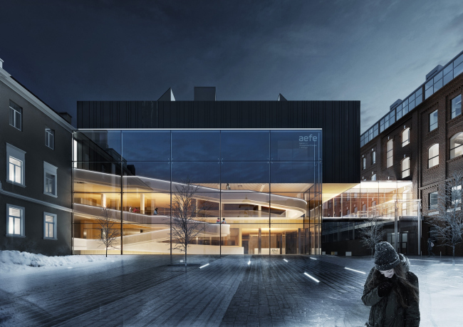 The concept of expanding the French Alexander Dumas Lyceum in the Milyutinsky Alley  SYNCHROTECTURE in collaboration with Agence dArchitecture A.Bechu and SETEC Inginiring