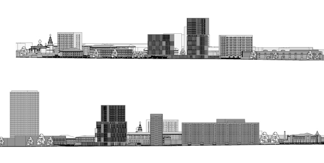 ЖК «Эгодом». Развёртки по основные осям © Сергей Скуратов ARCHITECTS