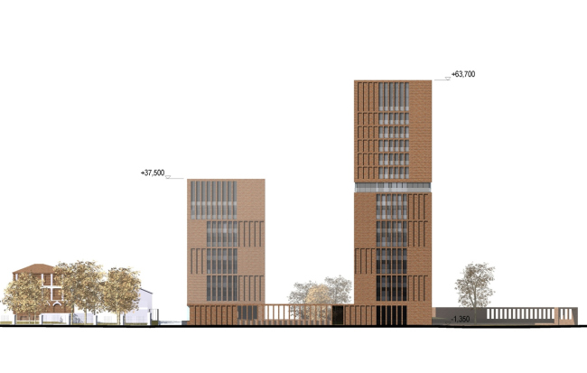 "Egodom" housing complex. The main facade � Sergey Skuratov ARCHITECTS