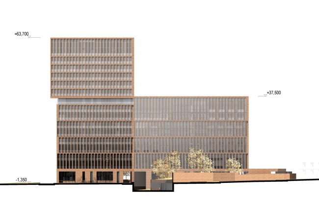 "Egodom" housing complex. The side facade � Sergey Skuratov ARCHITECTS