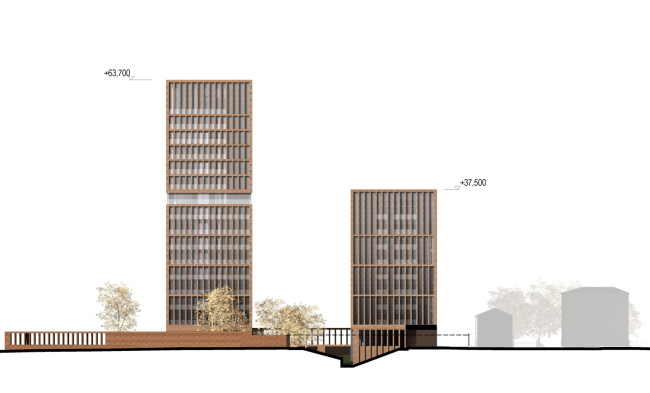 "Egodom" housing complex. The lateral facade � Sergey Skuratov ARCHITECTS