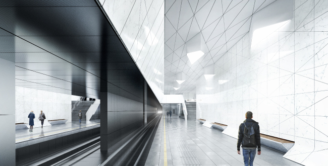 Концепция оформления станции «Нагатинский затон» © Vertex Architects
