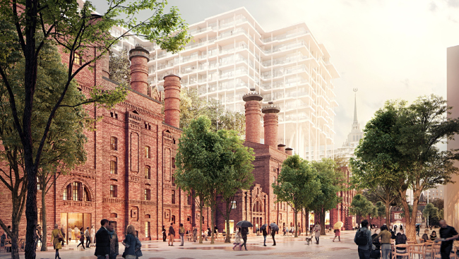 The project of developing the territory of the Badaevsky Brewery. Image  Herzog & de Meuron
