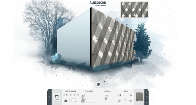 Новый интерфейс программы ALUCOBOND ®  Facademaker. Изображение предоставлено 3A Composites