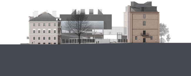 The concept of expanding the French Alexander Dumas Lyceum in the Milyutinsky Alley © SYNCHROTECTURE in collaboration with Agence d’Architecture A.Bechu and SETEC Inginiring