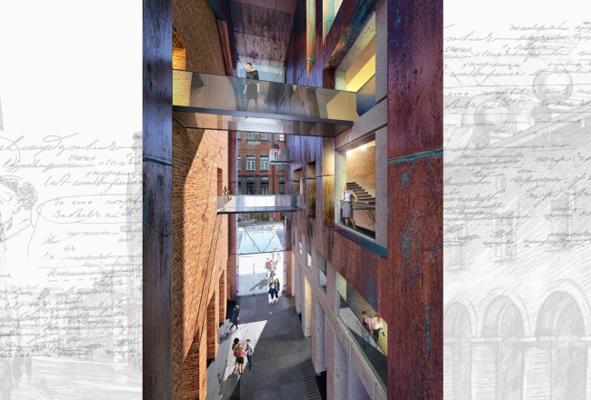 Concept of developing the Dostoyevsky Literary Memorial Museum. Atrium  Evgeny Gerasimov & Partners