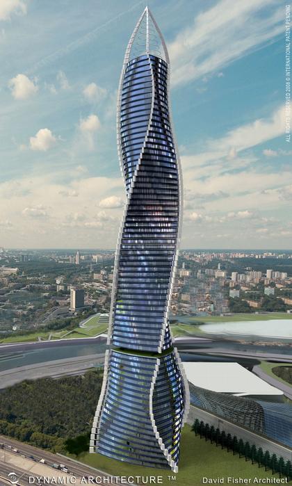 Вращающийся небоскреб Dynamic Tower. Вариант для Москвы