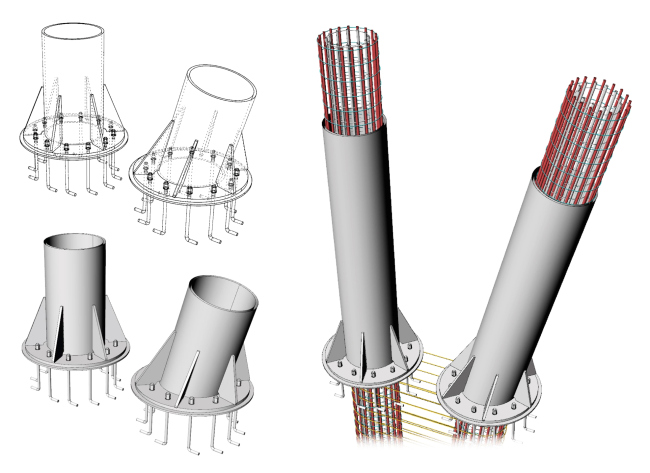 Column anchorages. The project of developing the territory of the Badaevsky Brewery  APEX design bureau