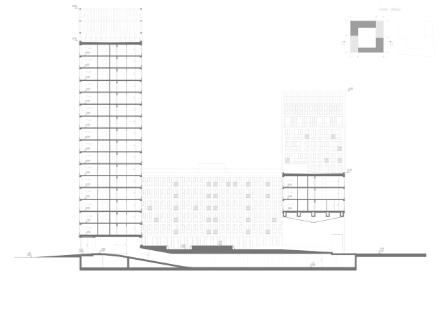 "Golden City" residential complex. Block #6. Section view 2-2 � KCAP + ORANGE + A.Len