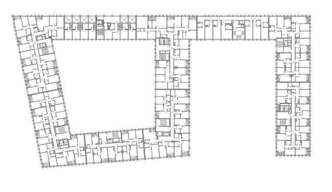 "Golden City" residential complex. Block #7. Plan of the standard floor  KCAP + ORANGE + A.Len