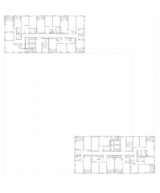 "Golden City" residential complex. Block #6. Building 1, the standard plan of the tower  KCAP + ORANGE + A.Len