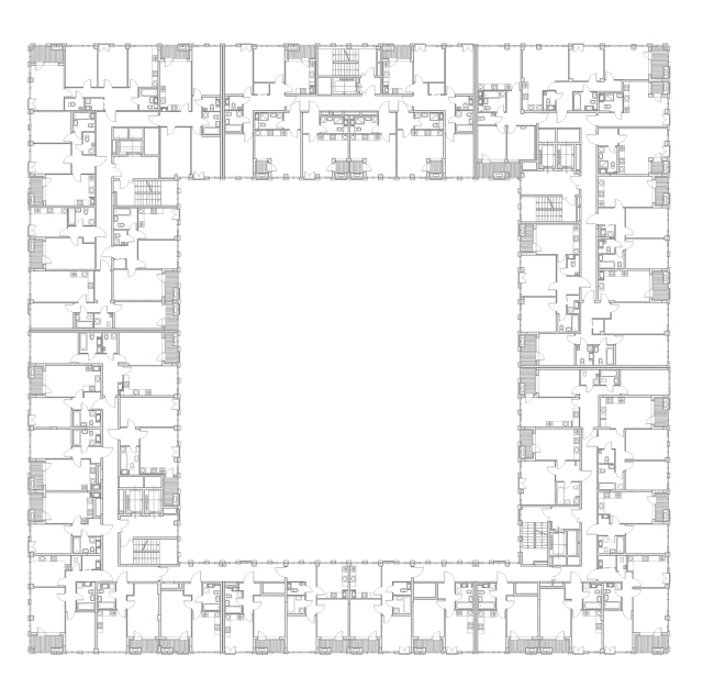 "Golden City" residential complex. Block #6. Building 1, the standard floor  KCAP + ORANGE + A.Len