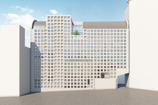 Administrative and business building in the Myasnitsky Drive. The yard facade � Ostozhenka