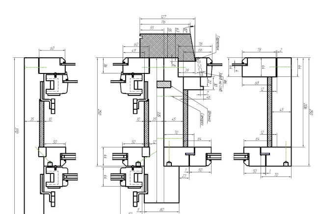 The Narkomfin Building. Window. Draft  Ginsburg Architects