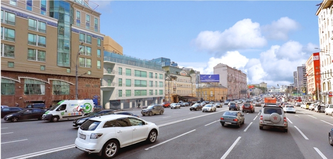 Administrative and business building in the Myasnitsky Drive. Perspective down the Sadovo-Spasskaya Street  Mosproject-5