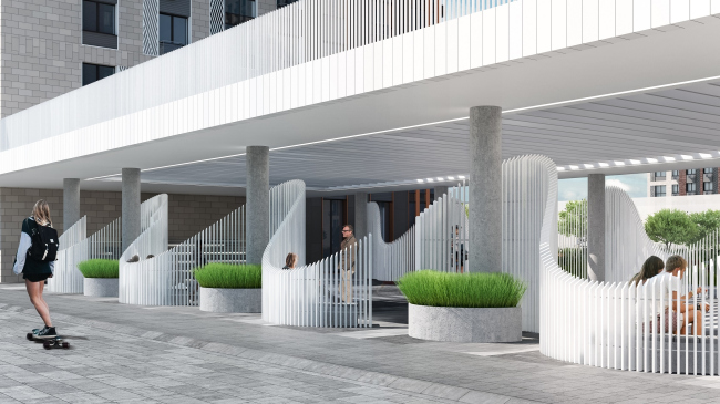 Residential complex with an underground parking garage, school, pre-school educational institution, and a medical center. Varshavskoe Highway, 170, Moscow � GC �OLIMPROEKT� Ltd.